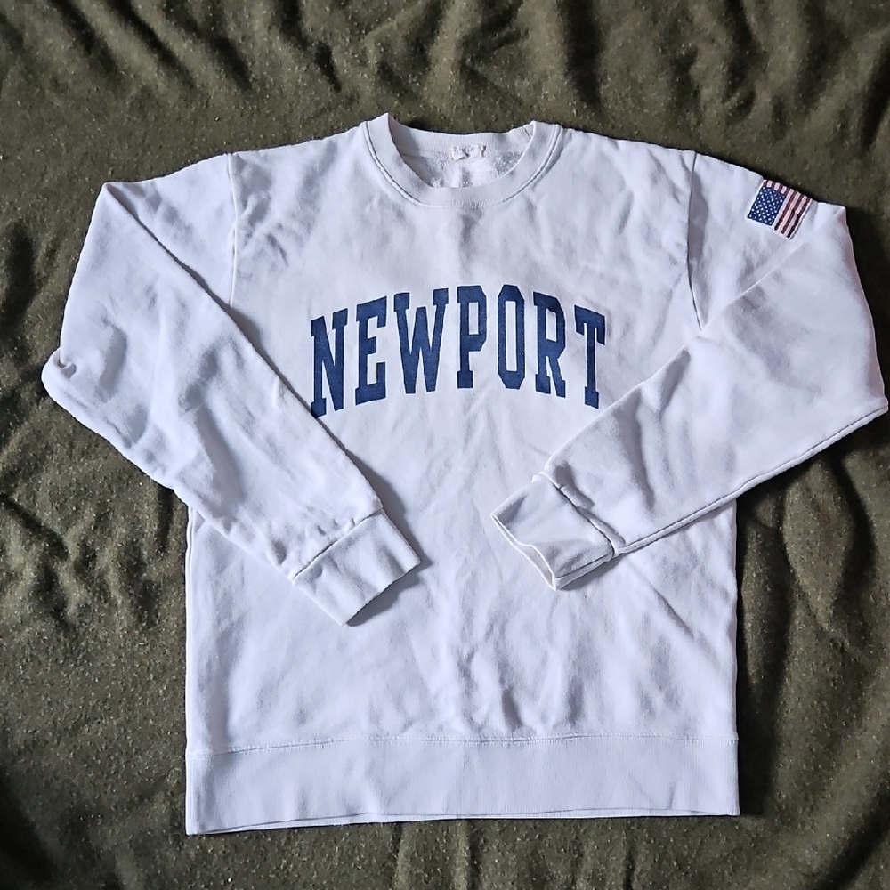 Brandy Melville White and Blue Newport Sweatshirt